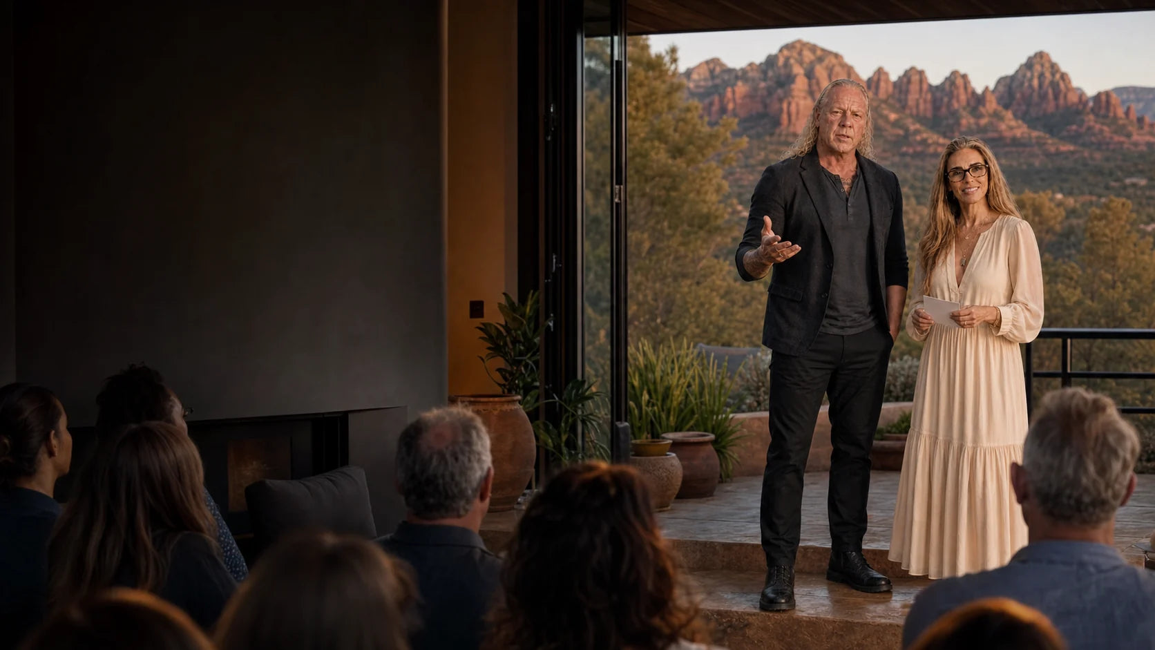 Chance and Michelle Davis host an intimate Philosopher Stone Performance gathering in Sedona.